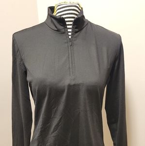 J. McLaughlin Basic Black 1/4 Zip Long-Sleeve Pullover Women's Size S